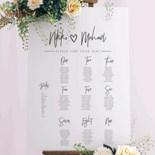 Load image into Gallery viewer, Table Seating Plan - Nikki Design Silver Belle Design
