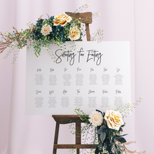Load image into Gallery viewer, Table Seating Plan - Seating For Eating Modern Script Design Silver Belle Design
