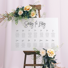 Load image into Gallery viewer, Table Seating Plan - Seating For Eating Modern Script Design Silver Belle Design
