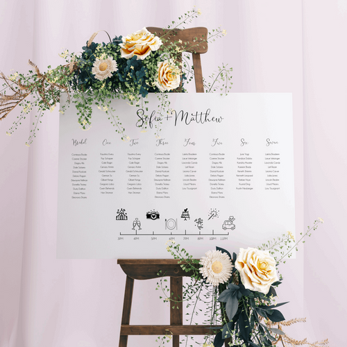 Table Seating Plan - Sofia Design Silver Belle Design