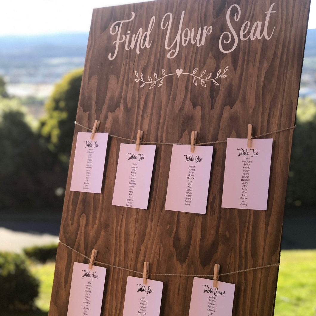 Table Seating Plan with Paper Options - Script Floral Silver Belle Design