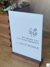 Load image into Gallery viewer, Table Sign - Gifts Silver Belle Design
