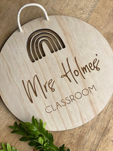 Load image into Gallery viewer, Teacher Classroom Sign Silver Belle Design
