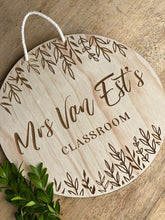Load image into Gallery viewer, Teacher Classroom Sign Silver Belle Design
