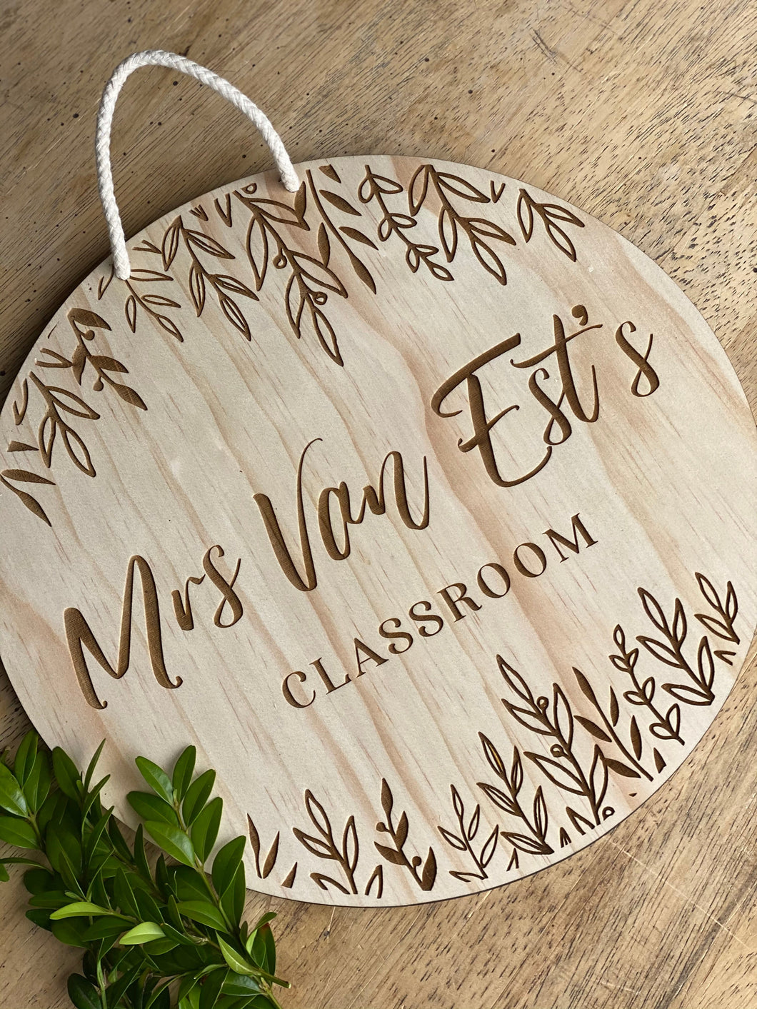 Teacher Classroom Sign Silver Belle Design
