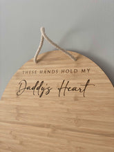 Load image into Gallery viewer, These Hands Hold Daddy/Mummy&#39;s Heart Silver Belle Design
