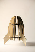 Load image into Gallery viewer, Timber 3D Laser Cut Rocket Ship Silver Belle Design
