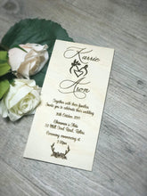 Load image into Gallery viewer, Timber Engraved Invitations Silver Belle Design
