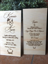 Load image into Gallery viewer, Timber Engraved Invitations Silver Belle Design
