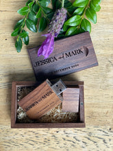 Load image into Gallery viewer, Timber Engraved USB - Customized USB with Box Silver Belle Design
