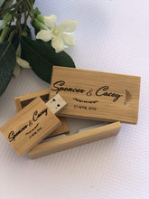 Load image into Gallery viewer, Timber Engraved USB Silver Belle Design
