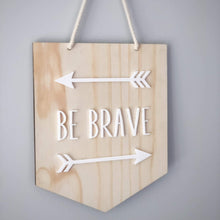 Load image into Gallery viewer, Timber Flag Sign Silver Belle Design
