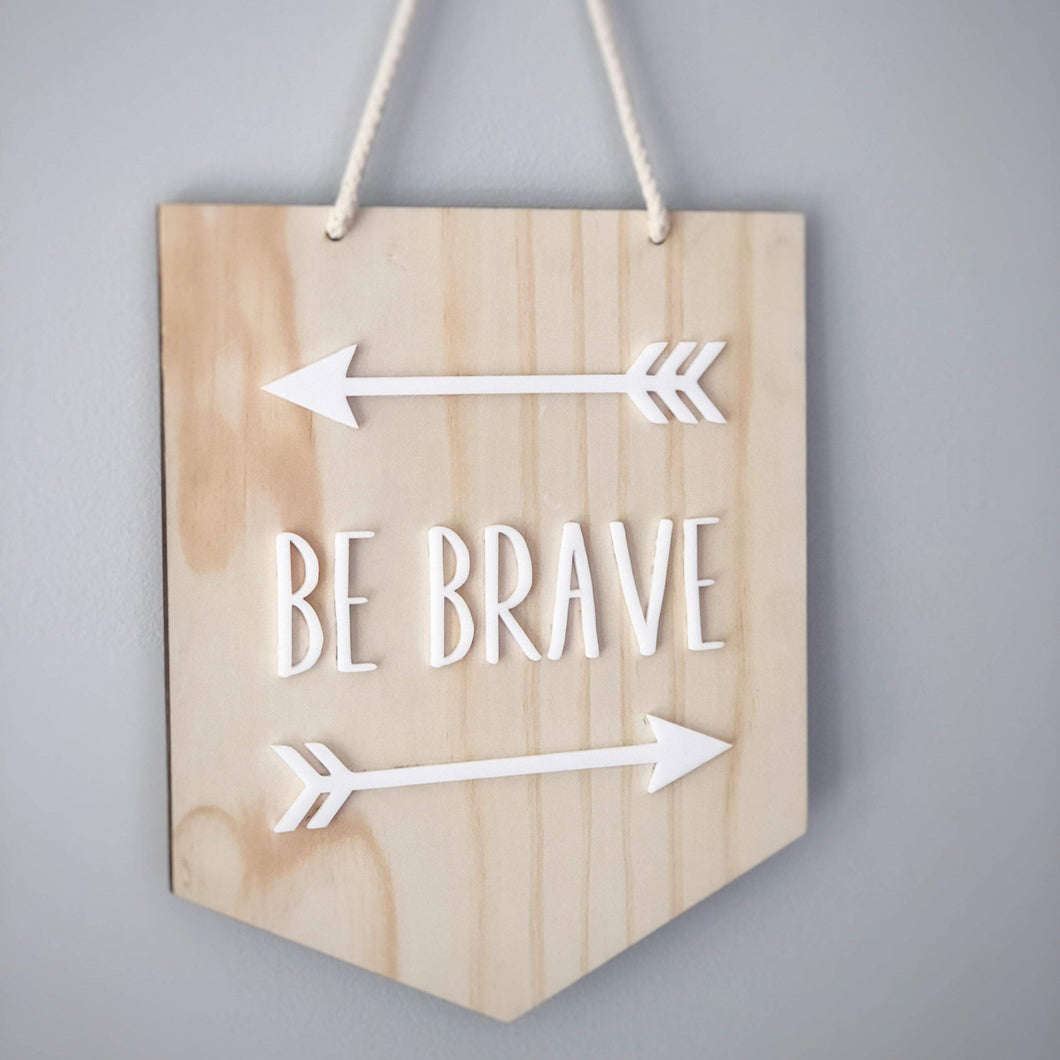 Timber Flag Sign Silver Belle Design