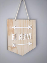 Load image into Gallery viewer, Timber Flag Sign Silver Belle Design
