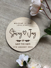 Load image into Gallery viewer, Timber Guest Favour Coasters Silver Belle Design
