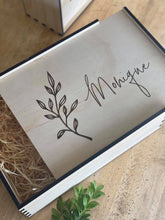 Load image into Gallery viewer, Timber Keepsake Box - Personalised &amp; Printed Silver Belle Design
