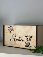 Load image into Gallery viewer, Timber Keepsake Box - Personalised &amp; Printed Silver Belle Design
