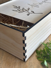 Load image into Gallery viewer, Timber Keepsake Box - Personalised &amp; Printed Silver Belle Design
