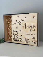 Load image into Gallery viewer, Timber Keepsake Box - Personalised &amp; Printed Silver Belle Design
