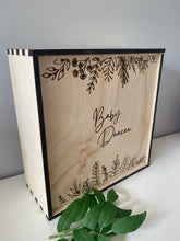 Load image into Gallery viewer, Timber Keepsake Box - Personalised &amp; Printed Silver Belle Design
