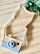 Load image into Gallery viewer, Toy Wooden Camera Silver Belle Design
