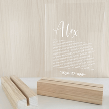 Load image into Gallery viewer, Vow Sign - Alex Modern Script Silver Belle Design
