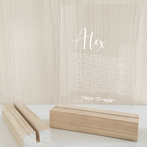 Vow Sign - Alex Modern Script Silver Belle Design