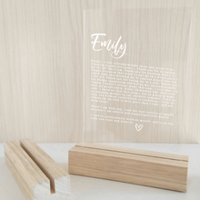 Load image into Gallery viewer, Vow Sign - Emily Modern Script Silver Belle Design
