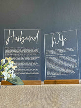 Load image into Gallery viewer, Vow Signs - Husband / Wife / Kids Silver Belle Design
