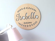 Load image into Gallery viewer, Wall Name Plaque Silver Belle Design
