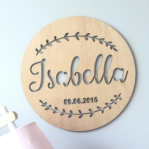 Wall Name Plaque Silver Belle Design