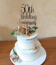Load image into Gallery viewer, Wedding Anniversary Cake Topper Silver Belle Design
