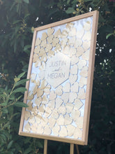 Load image into Gallery viewer, Wedding Drop Heart Frame - Natural Ash Timber Silver Belle Design
