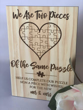 Load image into Gallery viewer, Wedding Guestbook Puzzle Sign Silver Belle Design
