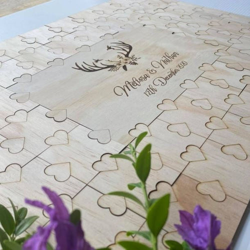 Wedding Guestbook Puzzle Silver Belle Design