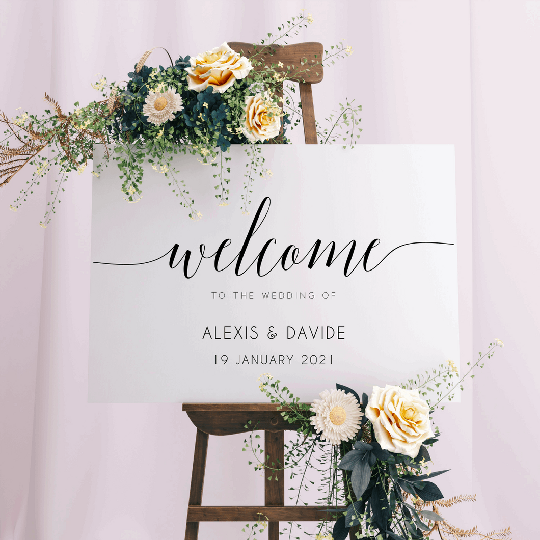 Welcome Sign - Alexis Design Silver Belle Design
