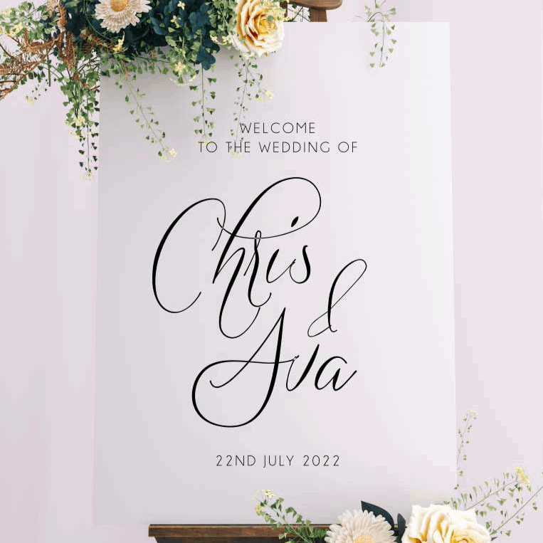 Welcome Sign - Ava Design Silver Belle Design