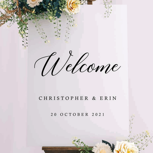 Welcome Sign - Erin Design Silver Belle Design