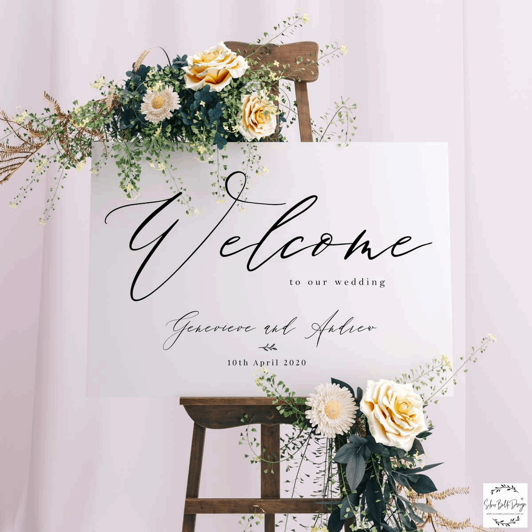 Welcome Sign - Genevieve Design Silver Belle Design