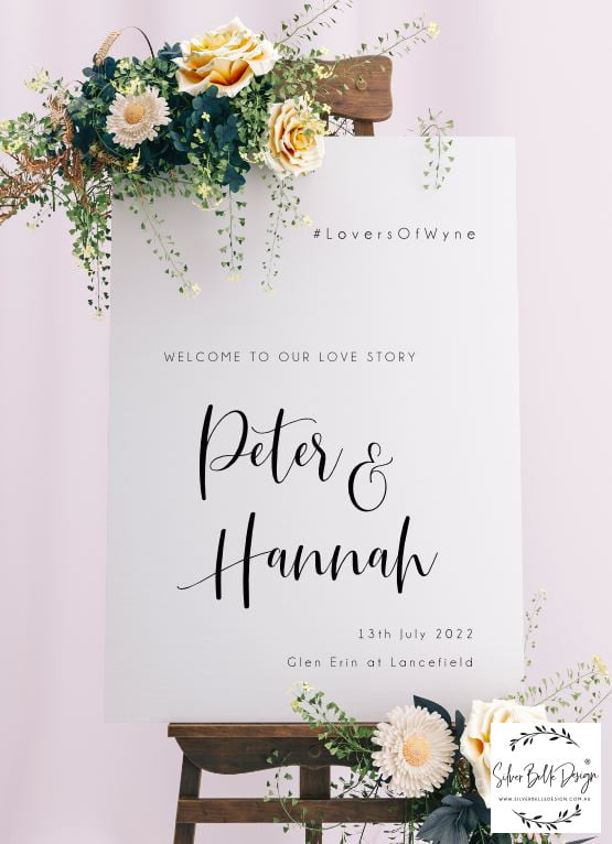 Welcome Sign - Hannah Design Silver Belle Design