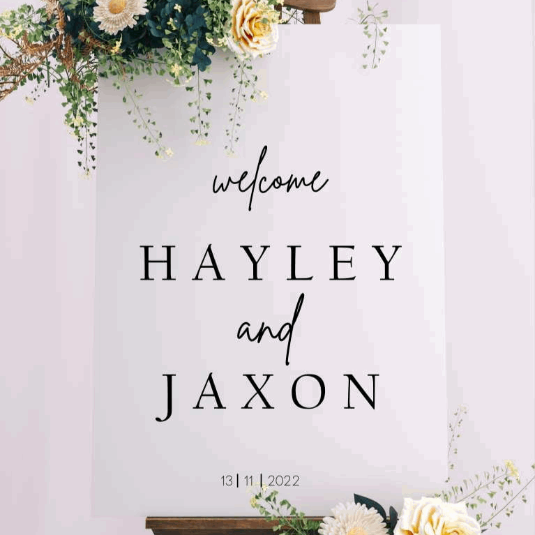 Welcome Sign - Hayley Design Silver Belle Design