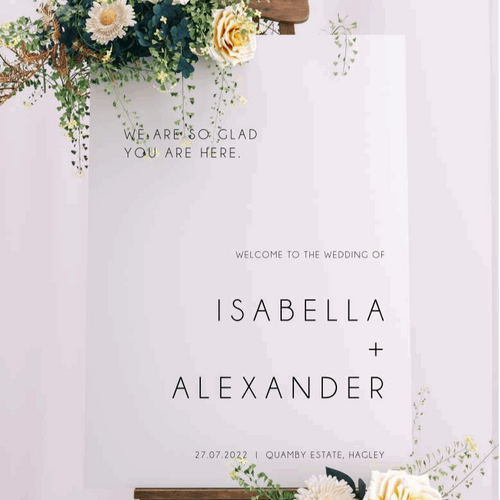 Welcome Sign - Isabella Design Silver Belle Design