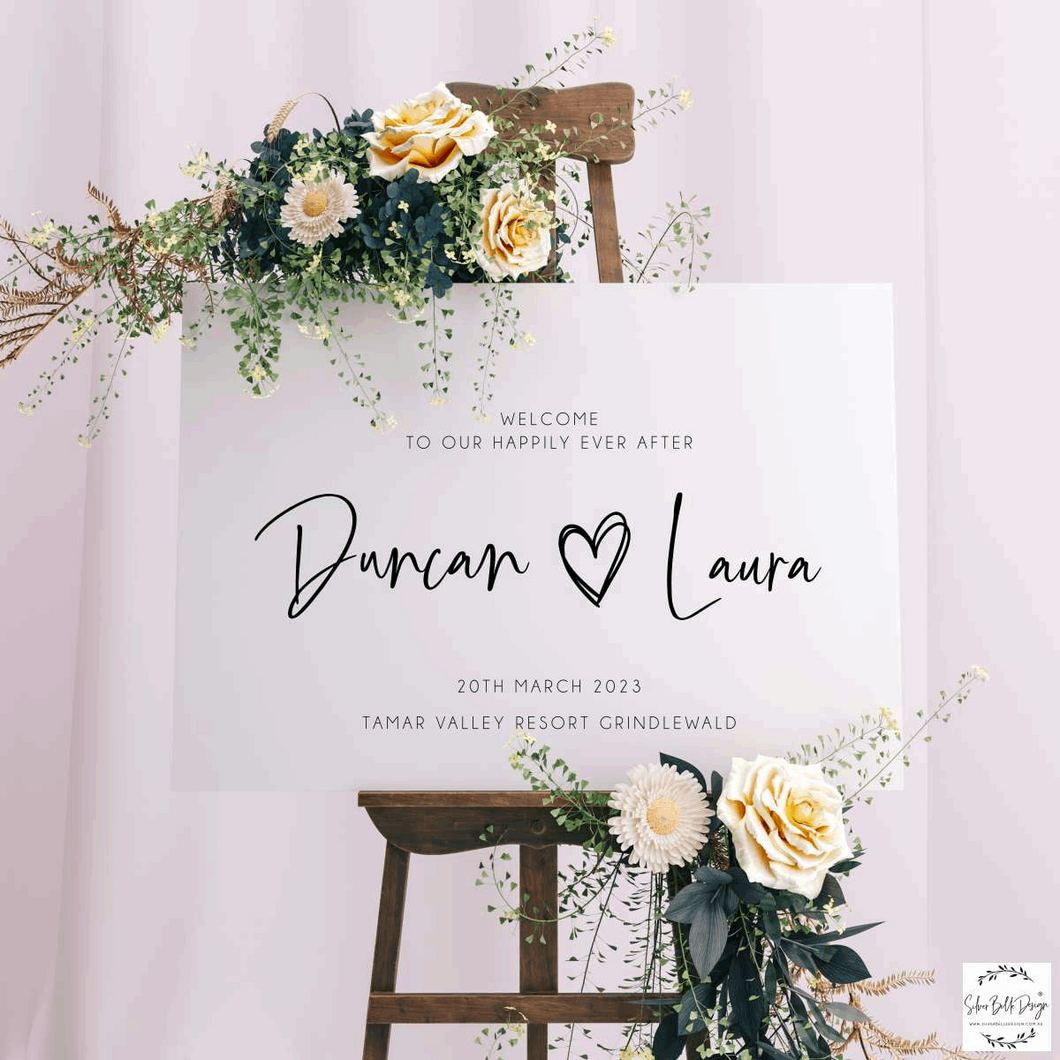 Welcome Sign - Laura Design Silver Belle Design