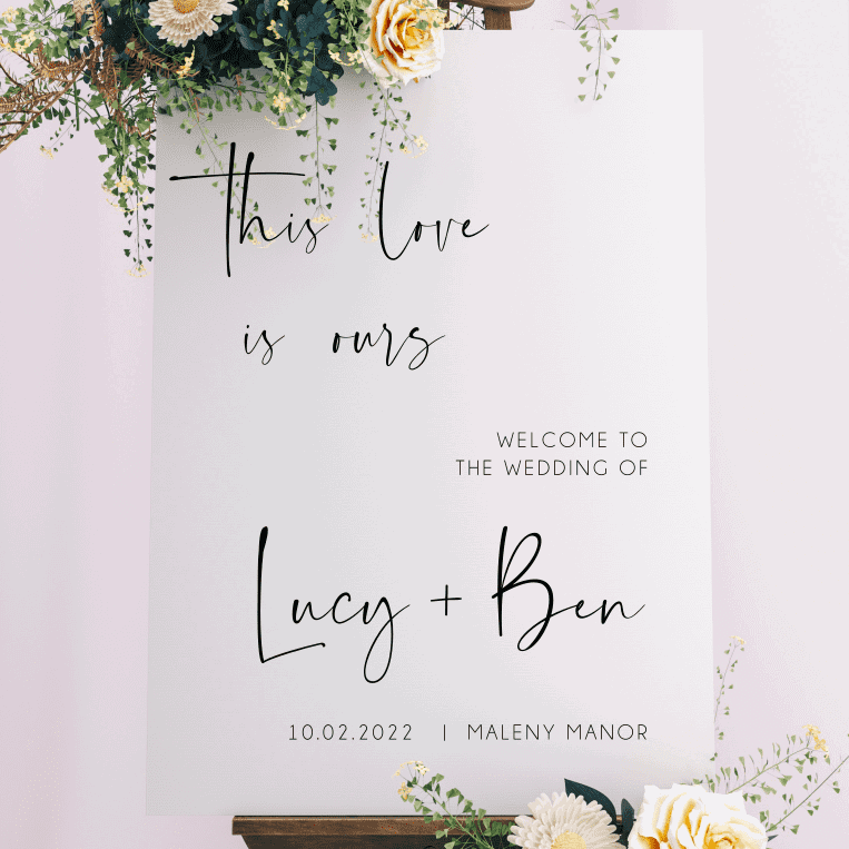 Welcome Sign - Lucy Design Silver Belle Design