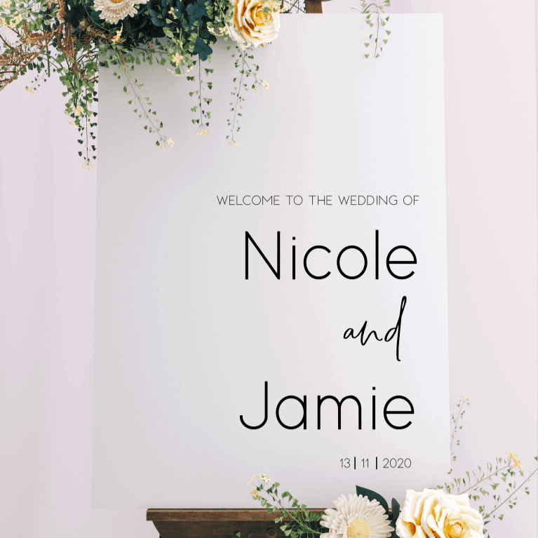 Welcome Sign - Nicole Design Silver Belle Design