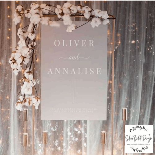 Welcome Sign - Oliver Design Silver Belle Design