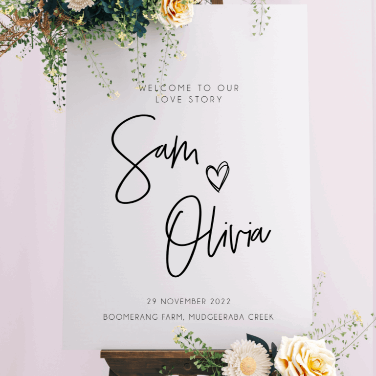 Welcome Sign - Sam Design Silver Belle Design