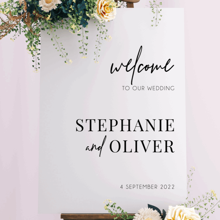 Welcome Sign - Stephanie Design Silver Belle Design