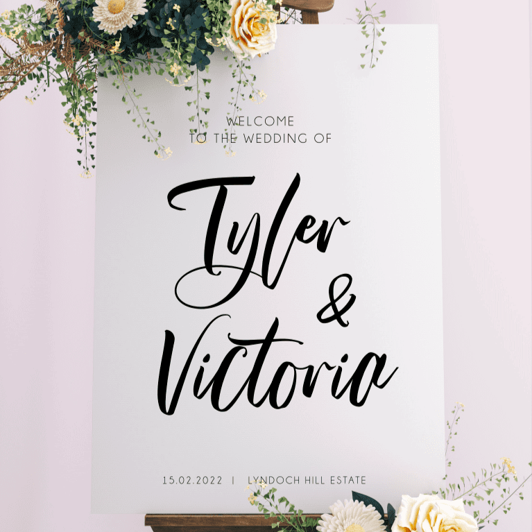 Welcome Sign - Victoria Design Silver Belle Design