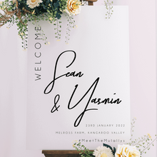 Load image into Gallery viewer, Welcome Sign - Yasmin Modern Script Design Silver Belle Design
